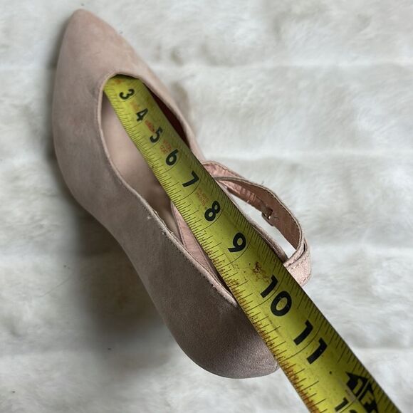 Shoe Dazzle  Solena blush pink faux suede ankle straps heels pointed toe… - Picture 10 of 11